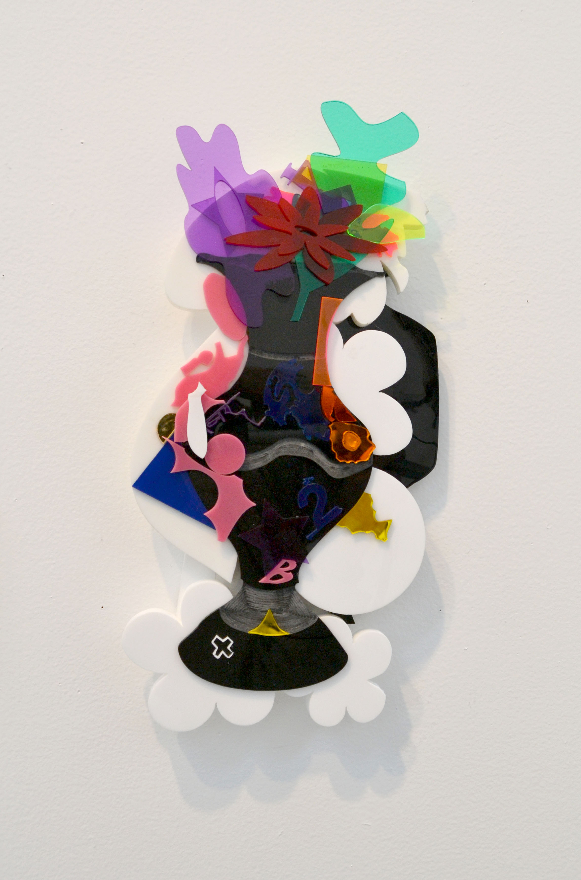 Acrylic abstract flower vase sculpture