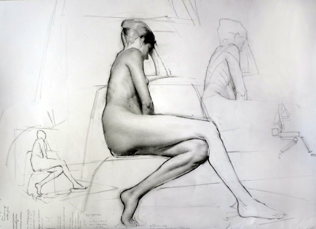 Figure Drawing Example of Reclining Female Figure